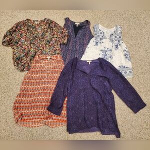 Bundle Of 5 Joie Silk Shirts